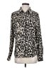 Halogen 100% Polyester Animal Print Ivory Long Sleeve Blouse Size S - photo 1
