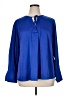 ELOQUII Blue Long Sleeve Blouse Size 16 Plus - photo 1