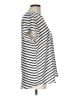 Ann Taylor LOFT 100% Polyester Stripes Silver Short Sleeve Top Size L - photo 4