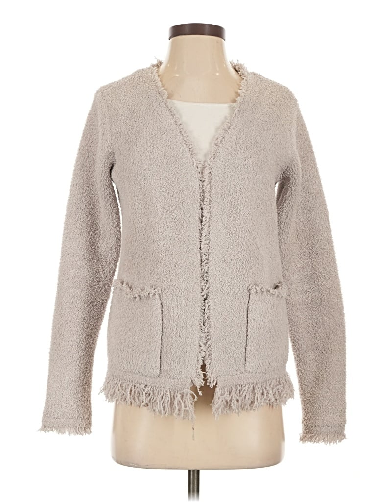 Pre-owned Barefoot Dreams Cozychic Lite Cardigan Sweater In Gray