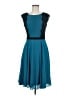Monsoon 100% Polyester Color Block Teal Cocktail Dress Size 6 - photo 1