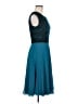 Monsoon 100% Polyester Color Block Teal Cocktail Dress Size 6 - photo 4