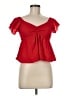 Thirty/Thirty 100% Polyester Red Short Sleeve Blouse Size M - photo 1