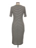 Aqua Stripes Gray Casual Dress Size L - photo 2