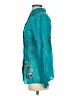 Johnny Was 100% Rayon Floral Teal Long Sleeve Blouse Size S - photo 5