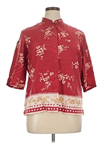 Jessica Howard 3/4 Sleeve Silk Top (view 1)