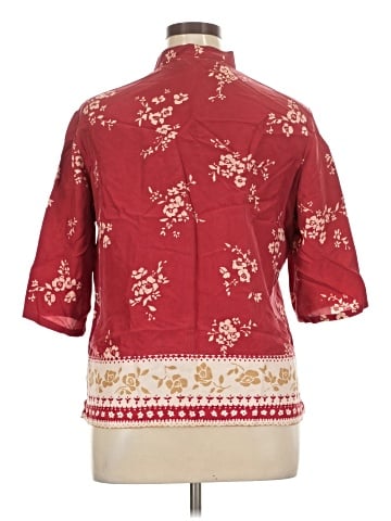 Jessica Howard 3/4 Sleeve Silk Top (view 2)
