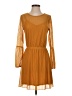 Leith Solid Stripes Orange Casual Dress Size S - photo 1