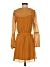 Leith Solid Stripes Orange Casual Dress Size S - photo 2