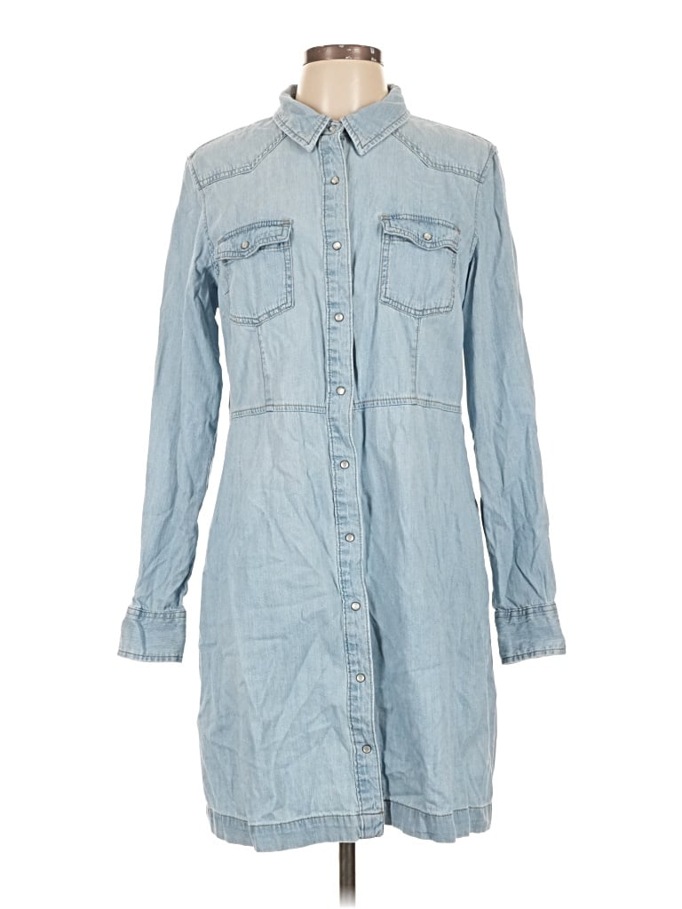 Pre-owned Universal Thread Long Sleeve Button Down Shirt In Blue