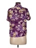 Basic Editions 100% Rayon Floral Purple Short Sleeve Blouse Size M - photo 2