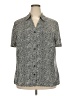 Liz Baker 100% Polyester Animal Print Gray Short Sleeve Blouse Size 22 - photo 1