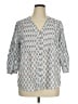 J.Jill Gray White 3/4 Sleeve Blouse Size XL Petite - photo 1