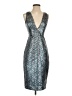 Milly Graphic Teal Cocktail Dress Size 0 - photo 1