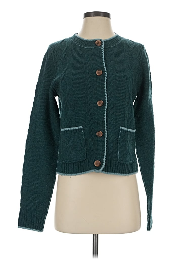 Pre-owned Sundance Wool Cardigan Sweater In Teal