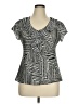 Sunny Leigh Silver Short Sleeve Blouse Size XL - photo 1