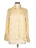 Sandro 100% Viscose Polka Dots Yellow Long Sleeve Blouse Size Lg (3) - photo 1
