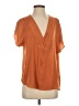 Hux 100% Polyester Orange Short Sleeve Blouse Size S - photo 1