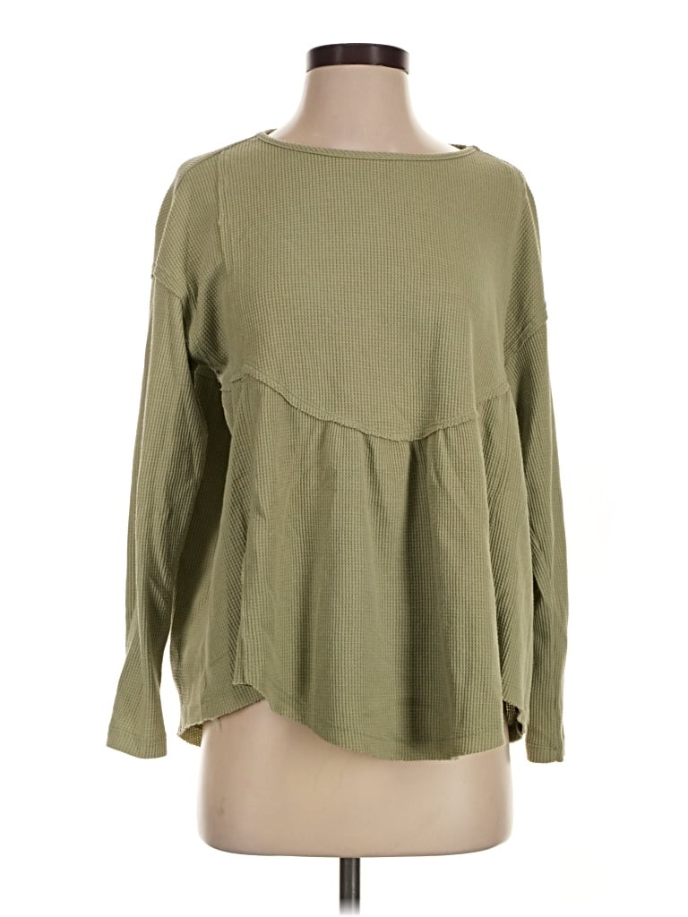 Pre-owned Exlura Long Sleeve Blouse In Green