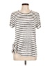 Bobeau Stripes Silver Short Sleeve T-Shirt Size L - photo 1