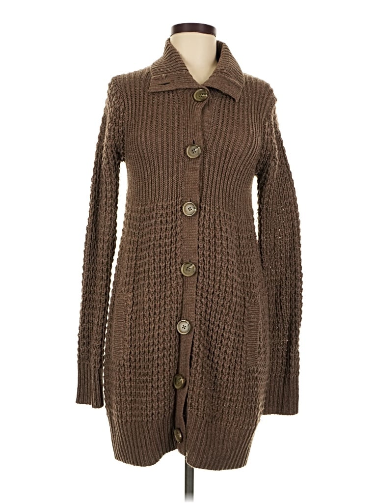 Pre-owned Moda International Cardigan Sweater In Brown