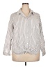 Torrid Stripes Ivory 3/4 Sleeve Button-Down Shirt Size 2X Plus (2) - photo 1