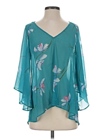 Lavender Brown 3/4 Sleeve Blouse (view 1)