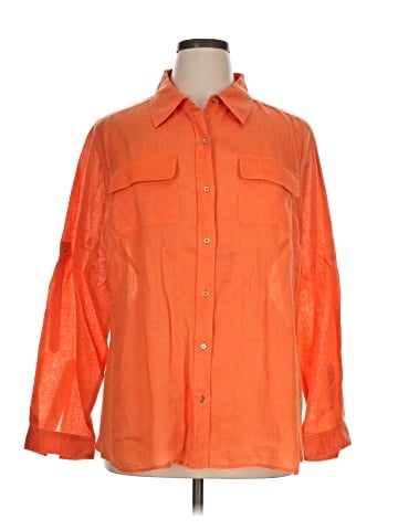 Calvin Klein 3/4 Sleeve Button-Down Shirt (view 1)