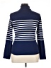 J.Crew 100% Cotton Stripes Blue Turtleneck Sweater Size XL - photo 2