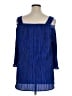 Catherines 100% Polyester Blue 3/4 Sleeve Blouse Size 0X - photo 2