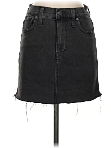 Madewell Stretch Denim Straight Mini Skirt in Ashcraft Wash: Raw-Hemmed Edition (view 1)