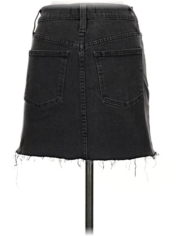 Madewell Stretch Denim Straight Mini Skirt in Ashcraft Wash: Raw-Hemmed Edition (view 2)