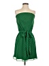 Express 100% Polyester Stripes Green Casual Dress Size S - photo 1
