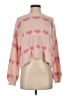 Jessica Simpson 100% Acrylic Hearts Pink Pullover Sweater Size S - photo 1
