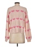 Jessica Simpson 100% Acrylic Hearts Pink Pullover Sweater Size S - photo 2