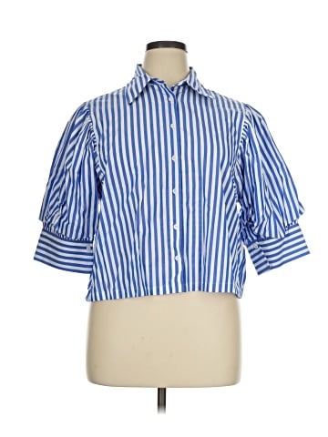 Zara 3/4 Sleeve Button-Down Shirt (view 1)