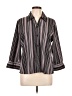 Elementz Stripes Black 3/4 Sleeve Blouse Size L - photo 1