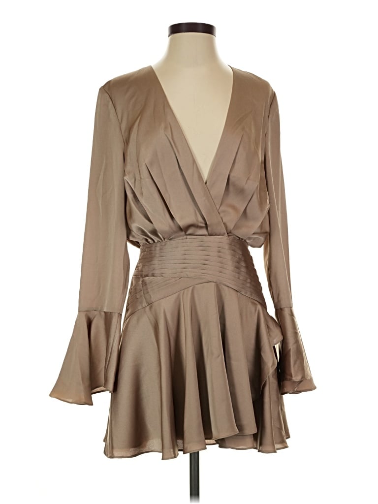 Pre-owned Fame And Partners Cocktail Dress In Tan
