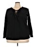 Torrid 100% Cotton Black Long Sleeve Blouse Size 3X Plus (3) - photo 1