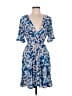 BCBGMAXAZRIA Print Blue Cocktail Dress Size M - photo 1