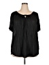 Faded Glory 100% Polyester Black Short Sleeve Blouse Size 2X - photo 1