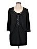 Denim 24/7 Black 3/4 Sleeve Blouse Size 12 - photo 1