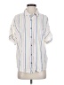 Splendid Stripes White Short Sleeve Button-Down Shirt Size S - photo 1