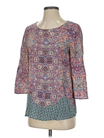 Maeve 3/4 Sleeve Silk Top (view 1)
