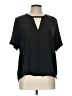 Lulus 100% Polyester Black Short Sleeve Blouse Size L - photo 1