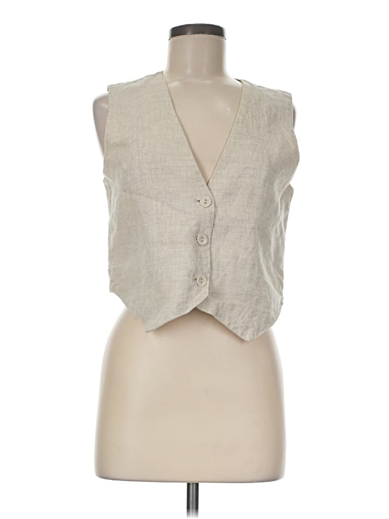 Pre-owned Dissh Sleeveless Button Down Shirt In Tan