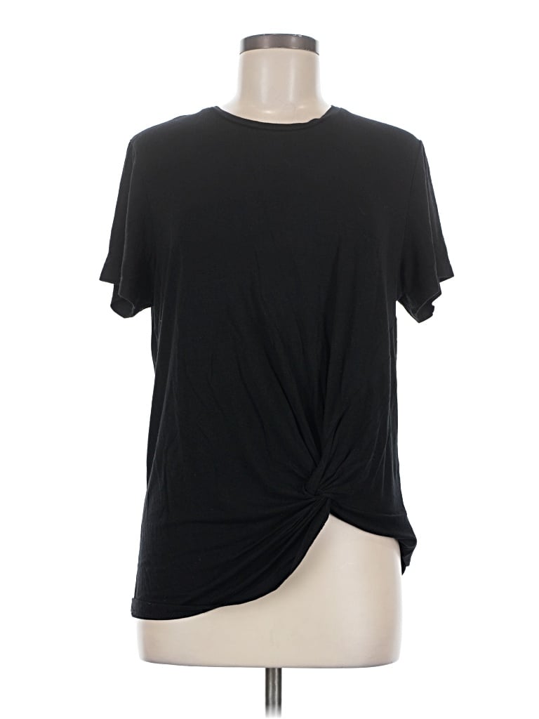 Pre-owned The Group By Babaton Short Sleeve Top Black Crew Neck Tops