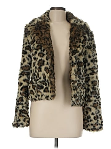 Black Rivet Faux Fur Jacket (view 1)