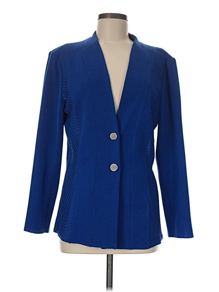 Pre-owned Misook Blazer Jacket In Blue