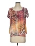 Kiara Animal Print Orange Short Sleeve Blouse Size S - photo 1